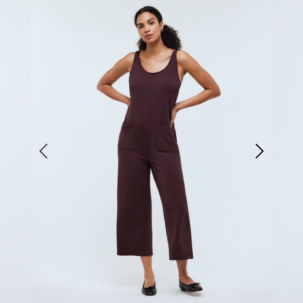 Madewell Superbrushed Pull on Jumpsuit Size L - NWT - Chocolate Raisin color